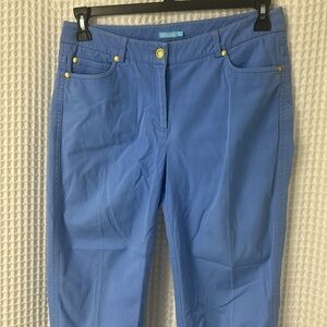 J. McLaughlin 5-Pocket Stretch Cotton Spandex Twill Straight Leg Pants Blue